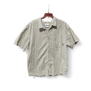 Columbia Short-Sleeve Check Button-Down Shirt - Olive & White